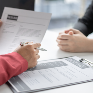 Professional Interview in an office setting.