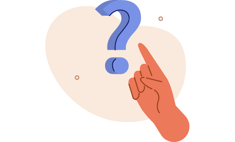 Hand pointing to a question mark